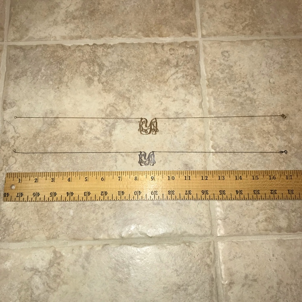 Two Monogrammed Necklaces + Ring Combo - image 3